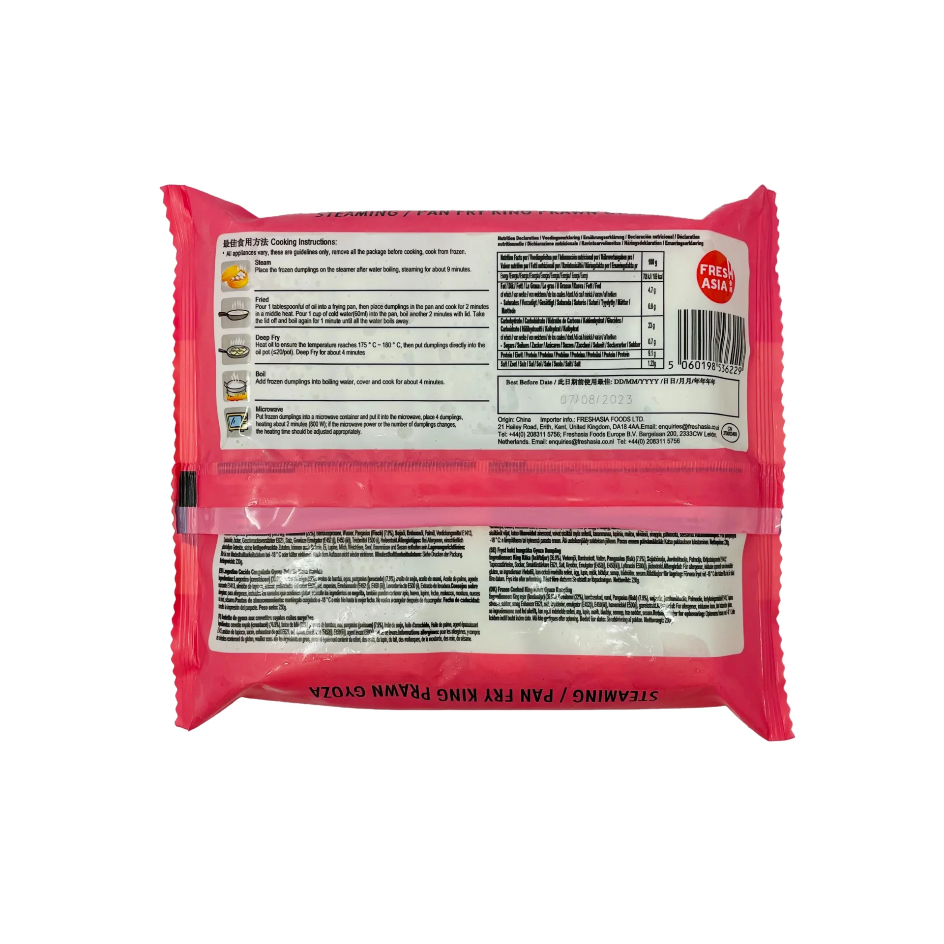 Freshasia Steaming/Pan-Fry King Prawn Gyoza 230g - Image 2