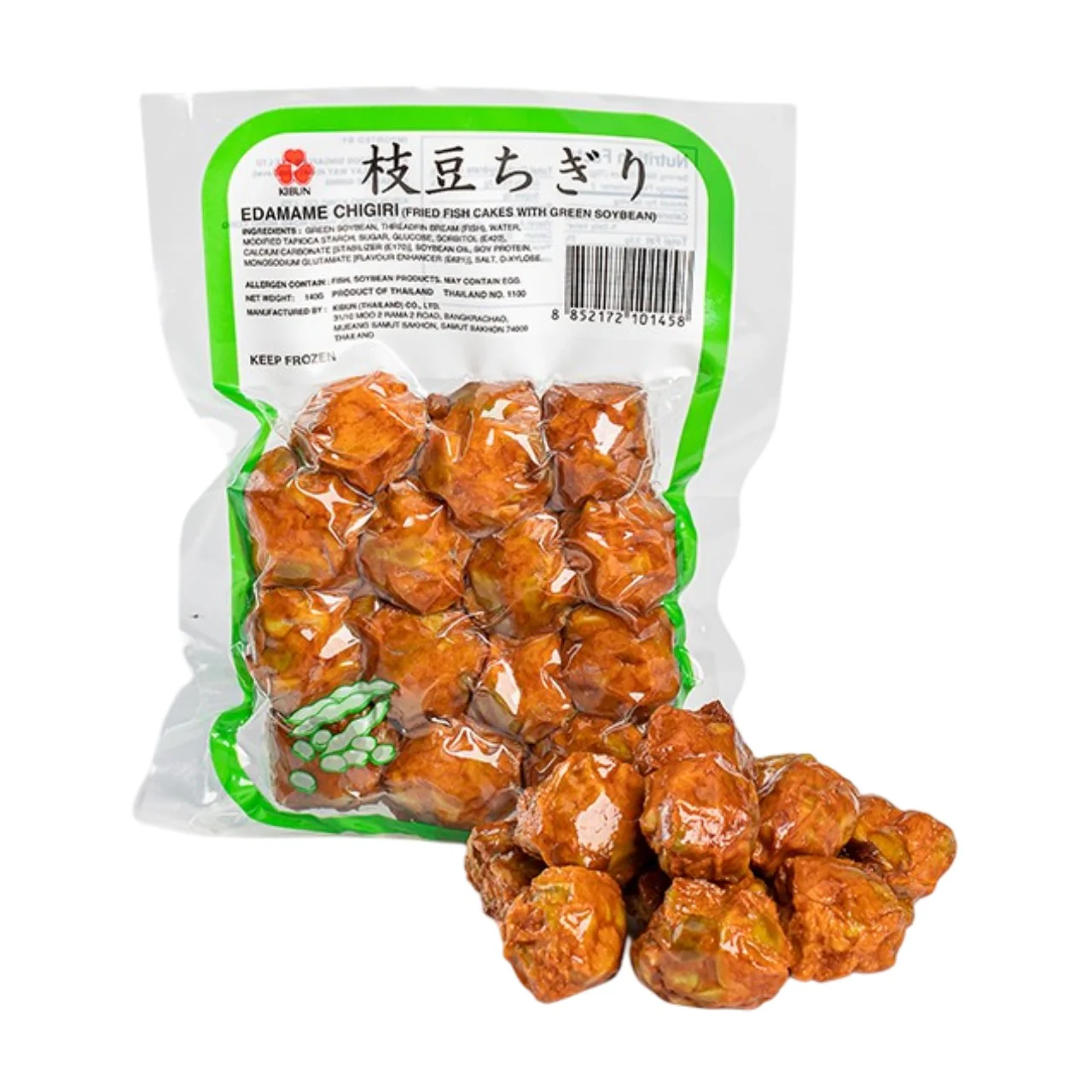 Kibun Edamame Chigiri - Deep-Fried Surimi With Soybeans 140g