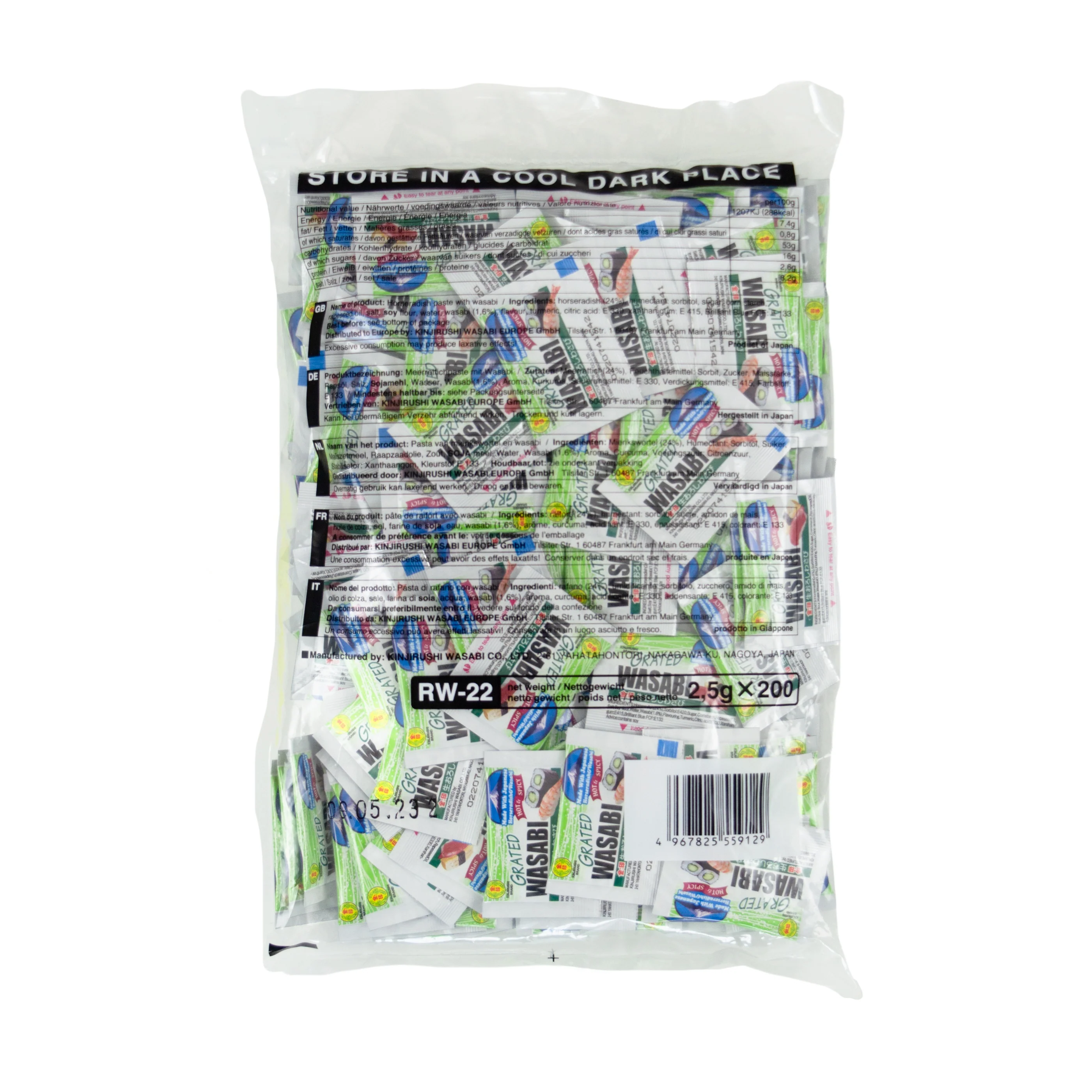 Kinjirushi Freshly Grated Wasabi Sachets RW-22 200x2.5g - Image 2