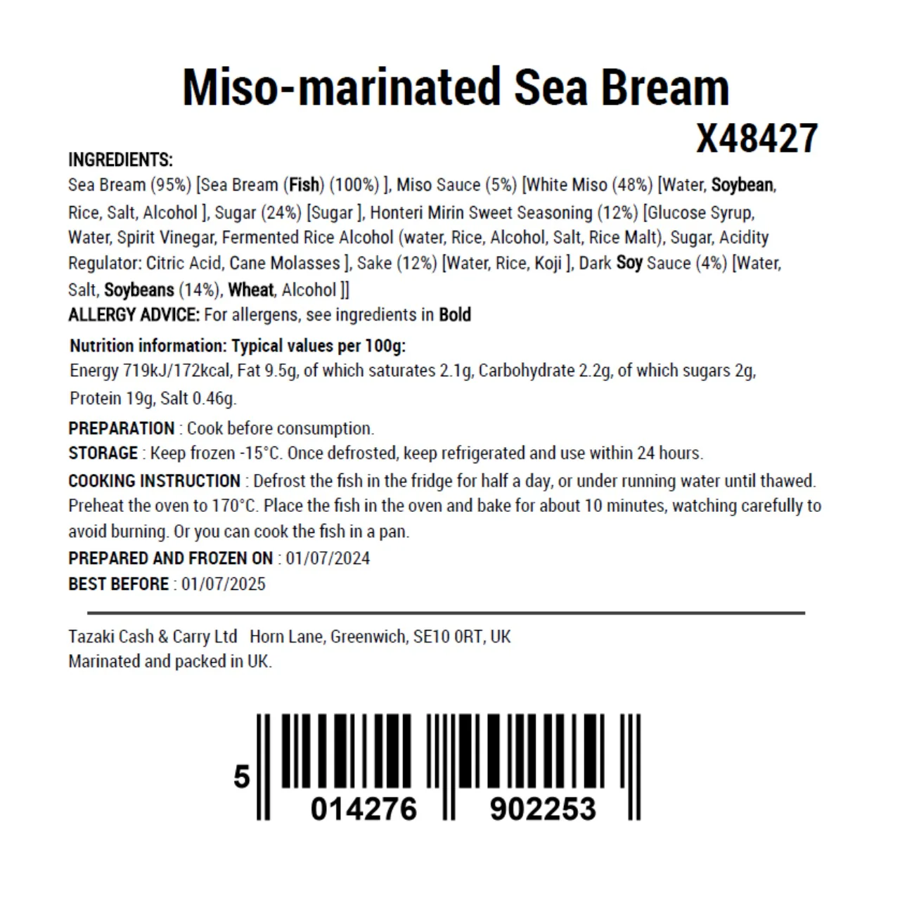 Miso-marinated Sea Bream 80g - Image 3