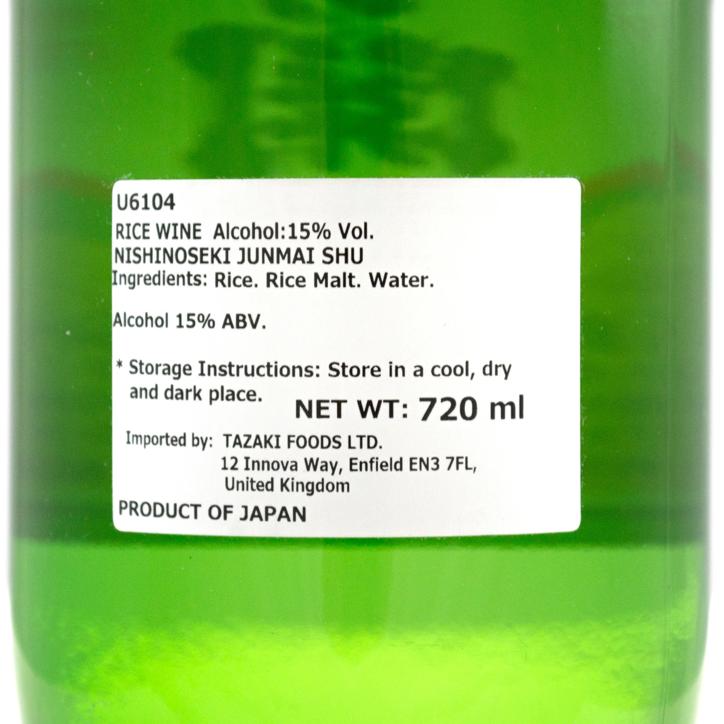 Nishinoseki Classic Junmai Sake 720ml 15% - Image 3