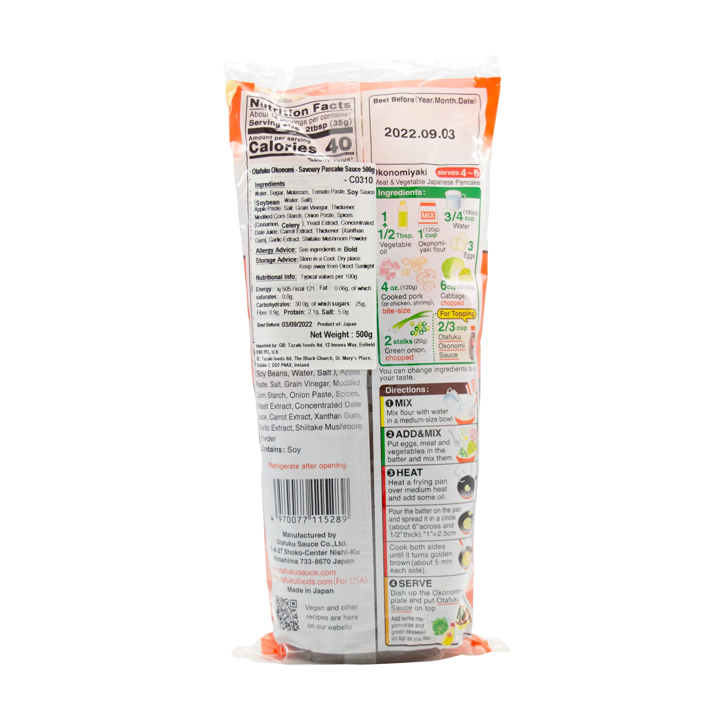 Otafuku Okonomi - Savoury Pancake Sauce 500g - Image 2