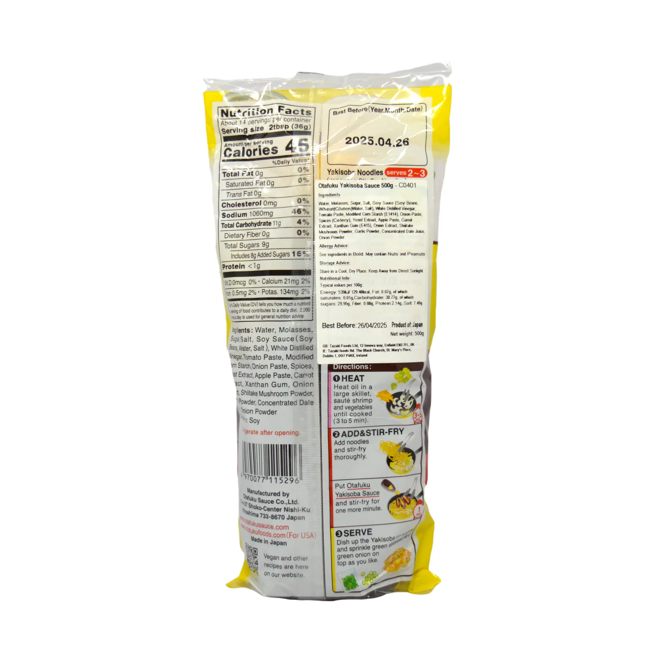 Otafuku Yakisoba Sauce 500g - Image 2