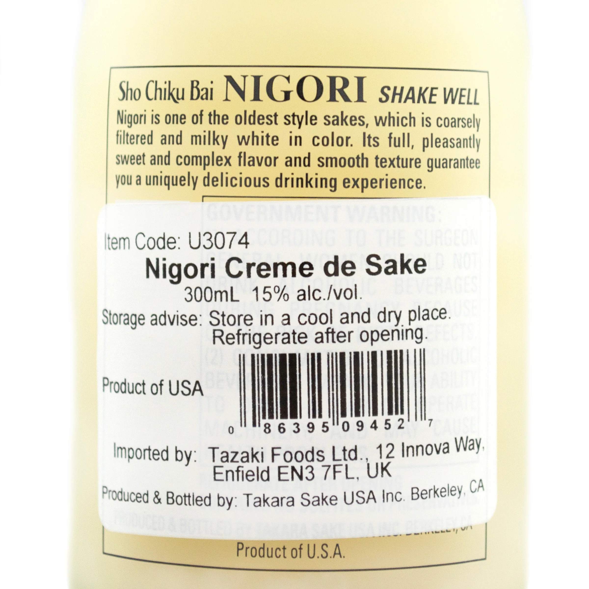 Shochikubai Nigori Creme de Sake (Cloudy Sake) 300ml 15% - Image 3