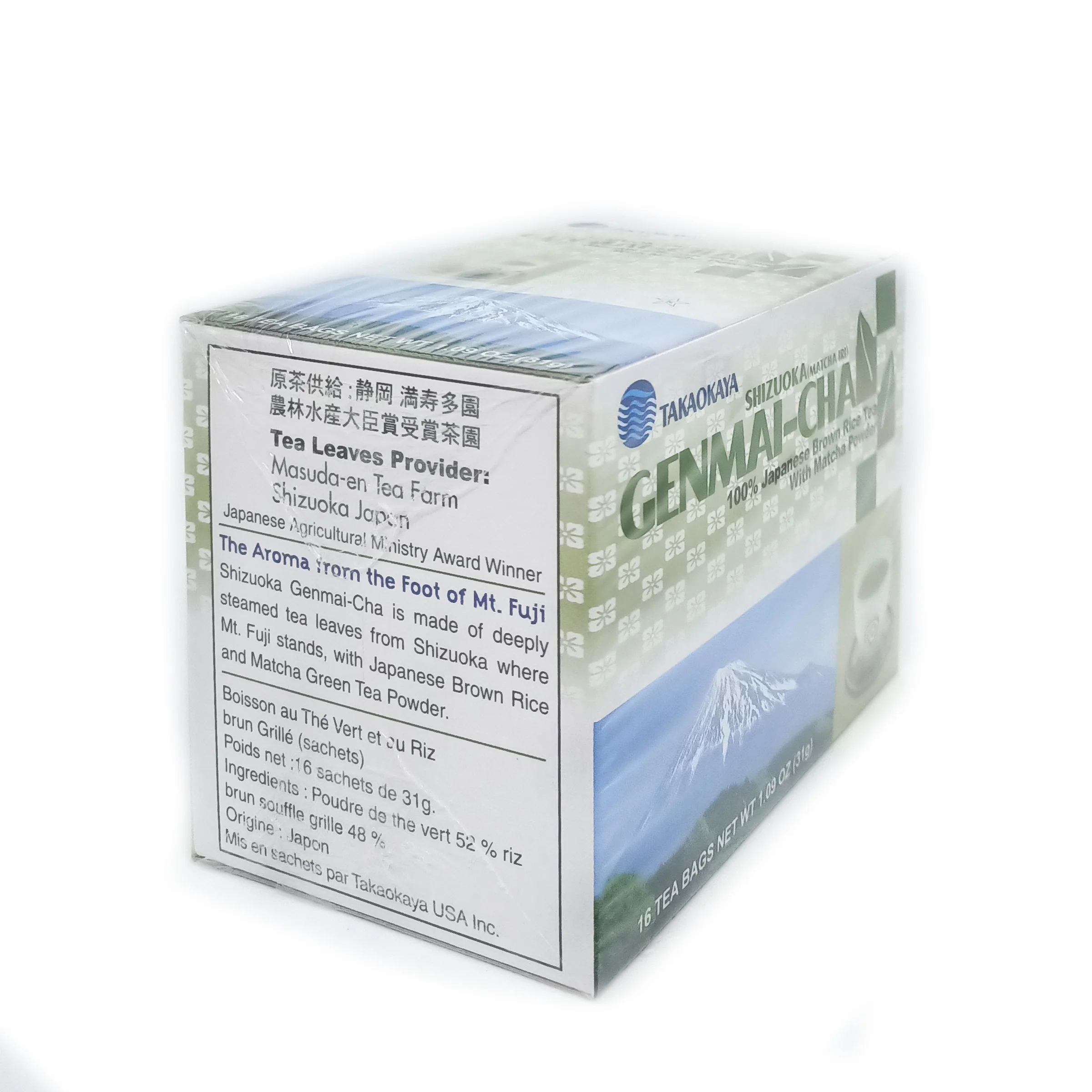 Takaokaya Genmaicha Teabags -Green Tea wtih Roasted Brown Rice 16pc - Image 4