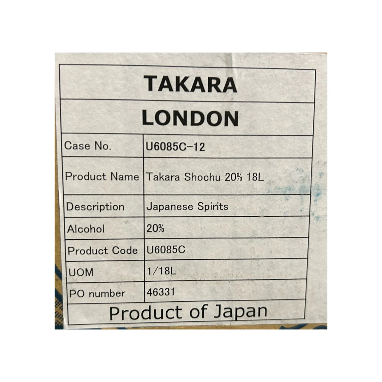 Takara Shochu Kōrui Shochu (Distilled Spirit with Gluten) 18L 20% - Image 2