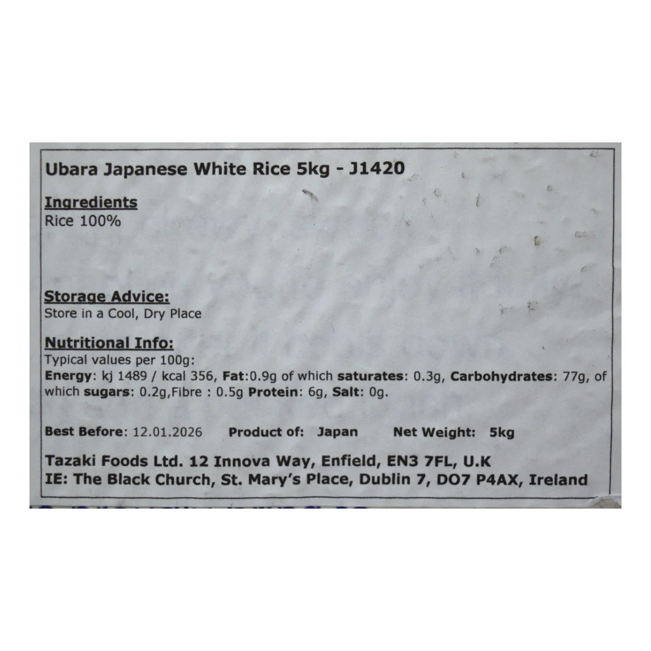 【Bundle】 Ubara Japanese White Rice 5kg (2 Bags) - Image 3