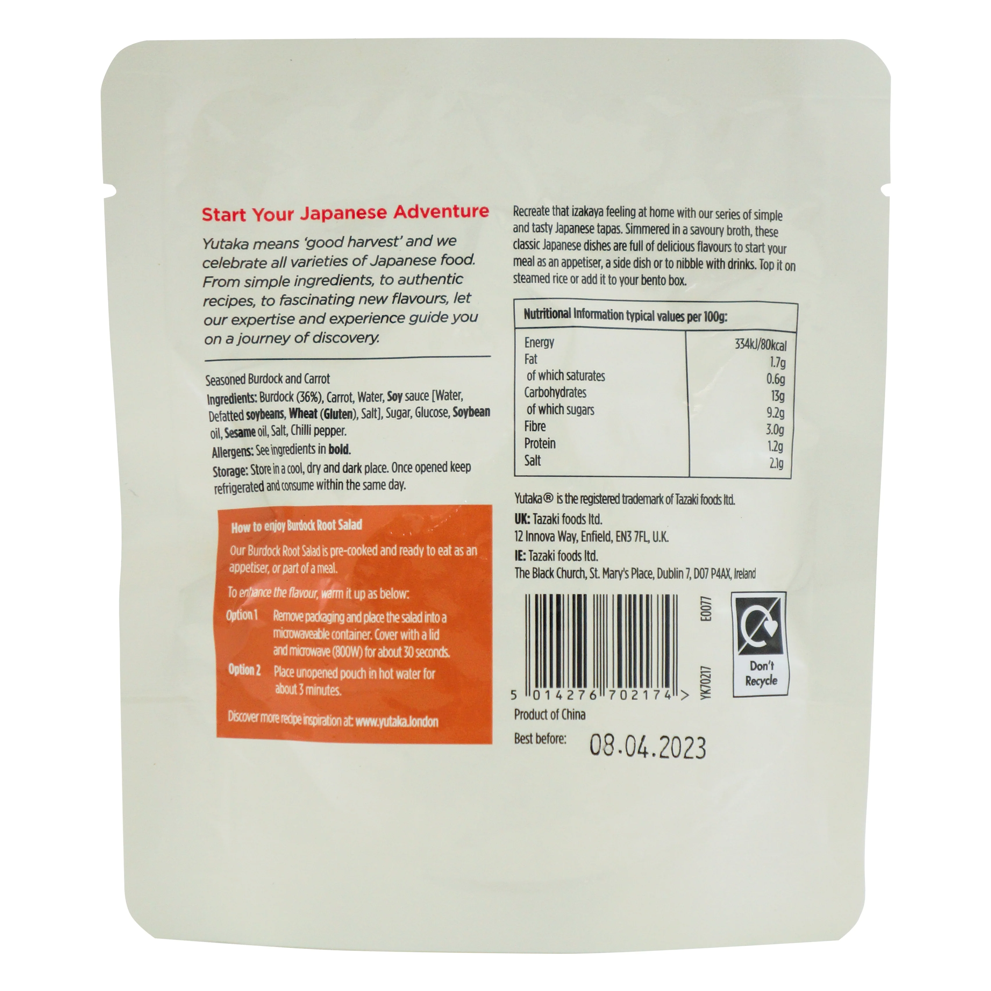 Yutaka Burdock Root Salad 100g - Image 2