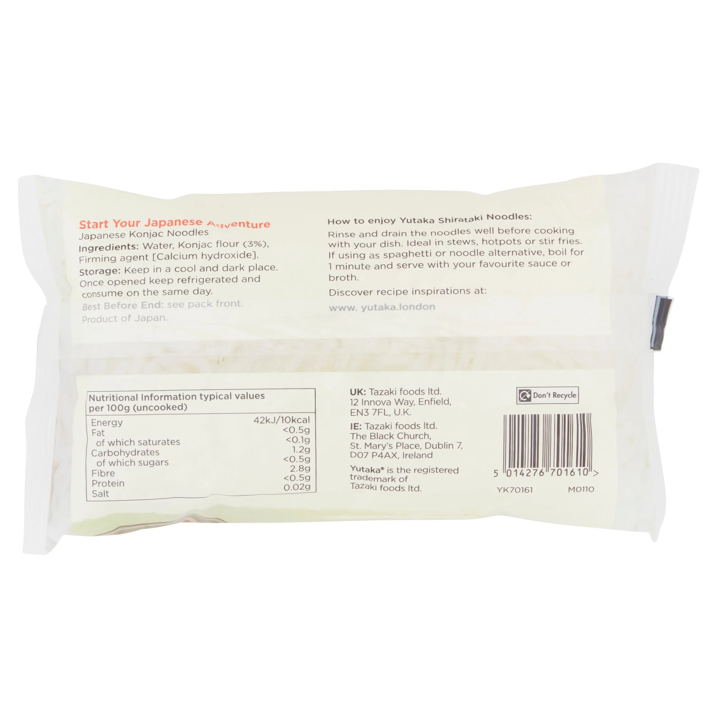 【Bundle】 Yutaka Japanese White Shirataki Noodles  375g (12 Packs) - Image 3