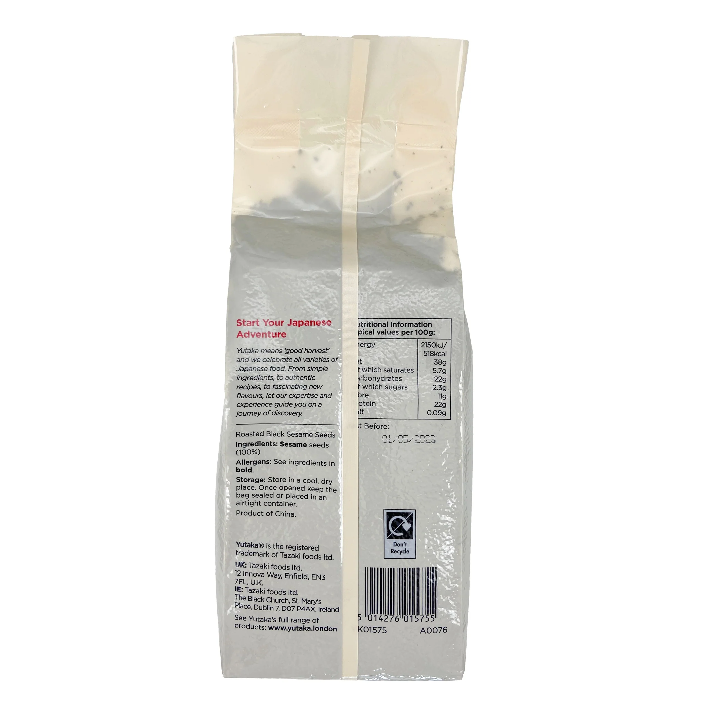 Yutaka Roasted Black Sesame Seeds 1kg - Image 2