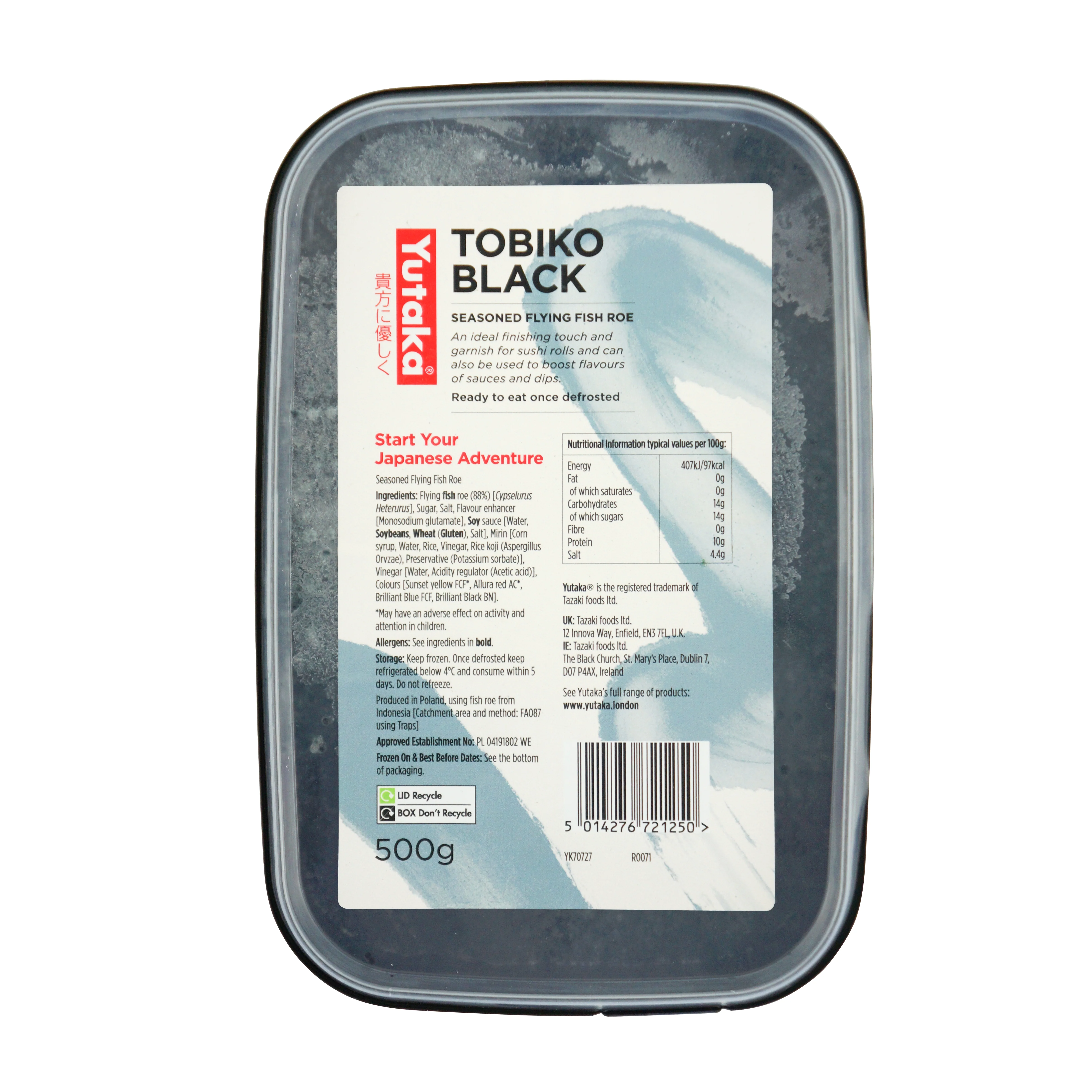 Yutaka Tobiko Black Seasoned Flying Fish Roe 500g